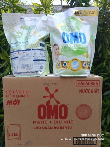 NƯỚC GIẶT OMO GIÀNH CHO BÉ YÊU 3.6KG X 4 TÚI