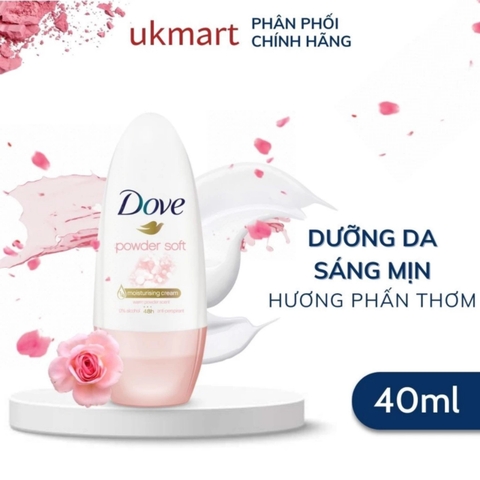 LĂN KHỬ MÙI DOVE DƯỠNG DA HƯƠNG PHẤN THƠM 40ml X 12 CHAI
