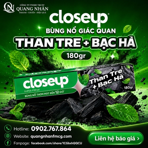 KEM ĐÁNH RĂNG CLOSEUP THAN HOẠT TÍNH DETOX 230G x 36 ống