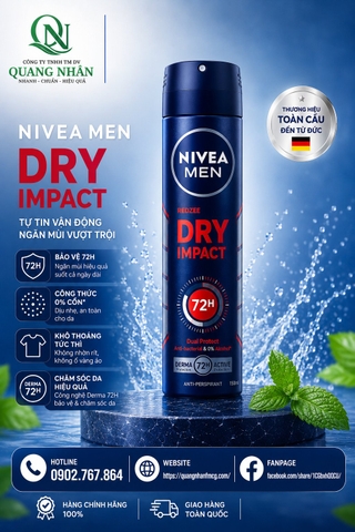 81602 Xịt ngăn mùi NIVEANam Khô Thoáng 150ML x 12 CHAI