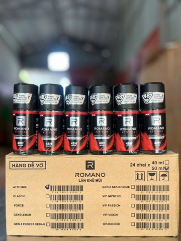 LĂN KHỬ MÙI ROMANO ATTITUDE 50ML x 24 CHAI
