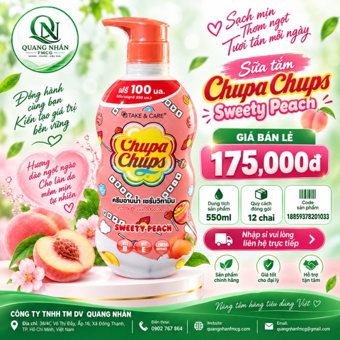 Sữa tắm hương đào 550ml hiệu TAKE & CARE X 12 CHAI