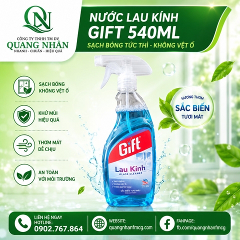 NƯỚC LAU KÍNH GIFT 540ML x 24 CHAI