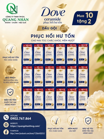 DẦU GỘI DOVE PHỤC HỒI HƯ TỔN 6g x 10 + 2 gói x 84 dây