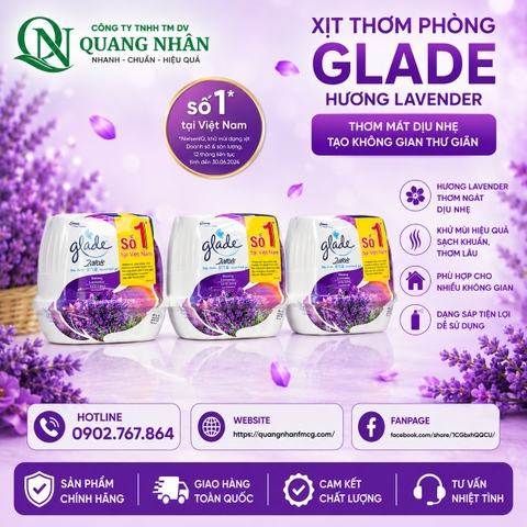 BỘ ĐÔI SÁP THƠM GLADE - H.HOA LAVENDER 180Gx2 / 6 CẶP