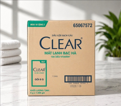 DẦU GỘI CLEAR MÁT LẠNH BẠC HÀ X 6G X 10 X 84 DÂY