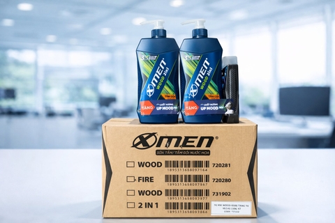727312-TẮM GỘI XMEN WOOD 650G + TANG TG VEGAS 150G X7 BỘ