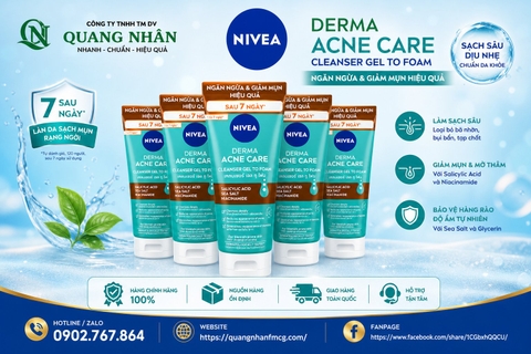 94270 - SỮA RỬA MẶT NIVEA DERMA ACNE CARE 90ml x 24 tuýp