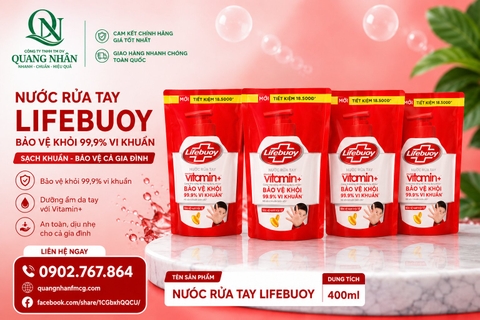 NƯỚC RỬA TAY LIFEBUOY BAC BAO VE TUI 400G x 24 TÚI