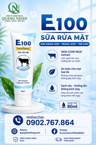 SỮA RỬA MẶT E100 BÒ 80ML