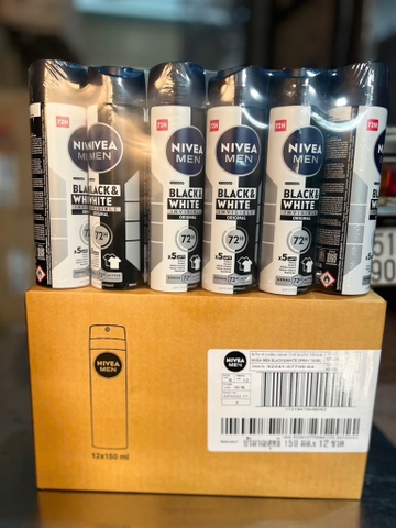 82241 - XỊT NGĂN MÙI NIVEA MEN Ố NAM NGUYÊN BẢN 150ML x 12 chai