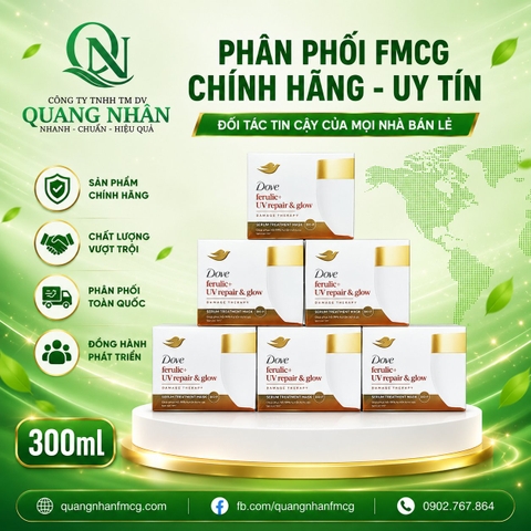 KEM Ủ TÓC DOVE FERRULIC + UV REPAIR & GLOW 350ML x 8 CHAI