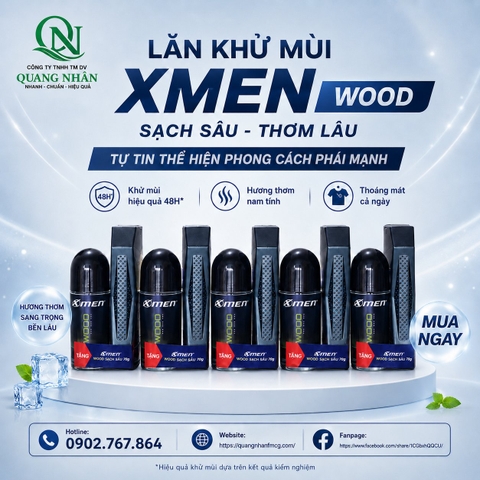 LĂN KHỬ MÙI XMEN WOOD 50ML TẶNG DG XMEN 70G X 23 BỘ
