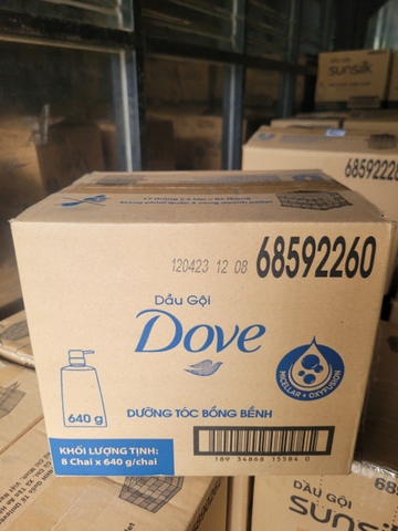 DẦU GỘI DOVE DƯỠNG TÓC BỒNG BỀNH 640G x 8 chai