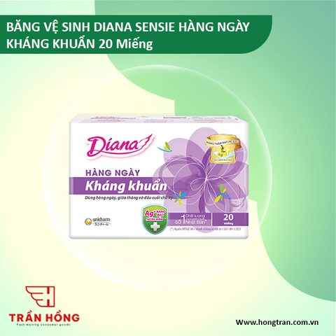 BĂNG VỆ SINH DIANA SENSIE HÀNG NGÀY KHÁNG KHUẨN 20 Miếng x  48 gói