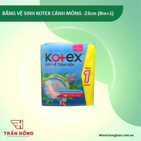 BĂNG VỆ SINH KOTEX CÁNH MỎNG -23cm (8m+1)  x 48 gói