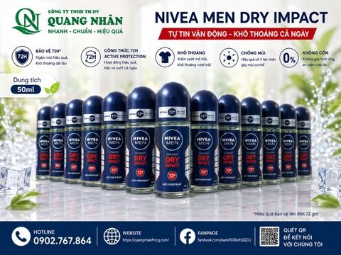 81610 LĂN NGĂN MÙI NAM NIVEA KHÔ THOÁNG 50ML x 24 CHAI
