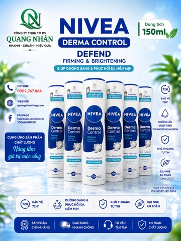 91765-XỊT NGĂN MÙI NIVEA DƯỠNG SÁNG VÀ PHỤC HỒI 150ML X 24 CHAI