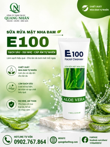 SỮA RỬA MẶT E100 NHA ĐAM 100G