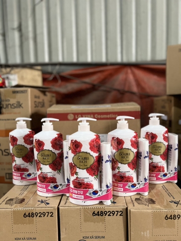 SỮA TẮM DOUBLE RICH HOA HỒNG 800G +(1CHAI 200ML) X 12 BỘ