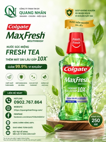 NƯỚC SÚC MIỆNG COLGATE MF TRÀ XANH 250ML X 12 CHAI