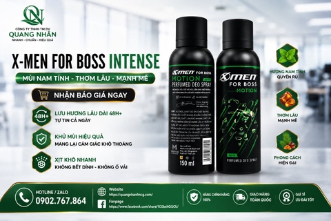 XỊT KHỬ MÙI XMEN FOR BOSS MOTION (XL) 150ML X 24 CHAI