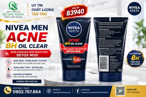 83940 SỮA RỬA MẶT NIVEA NAM ACNE REDUCTION DETOX MUD 100G x 24 CHAI