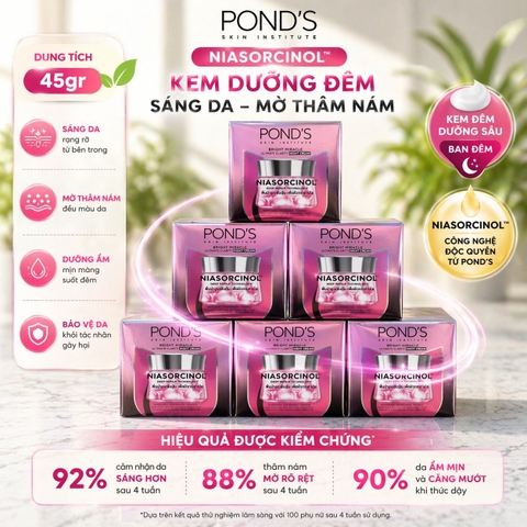 KEM DƯỠNG DA PONDS SÁNG MỊN RẠNG RỠ BAN ĐÊM 50G x 12 chai