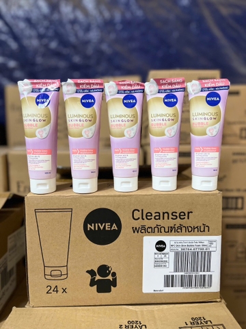 98764 - SỮA RỬA MẶT NIVEA SÁNG DA BỌT KHÍ 100ml x 24 tuýp
