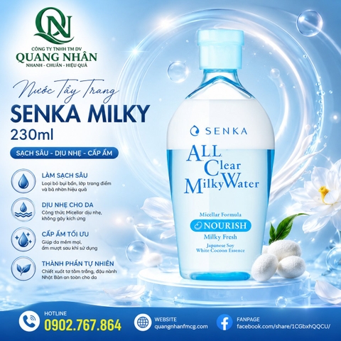Nước Tẩy Trang Senka Milky 230ml x 36 chai ( xanh dương )