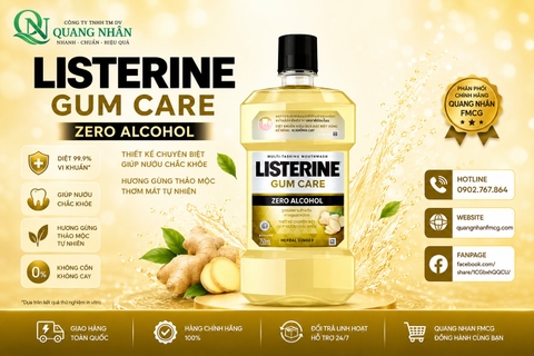 Nước súc miệng vị gừng  Listerine Gum Care (Chai 750ml) * 12 Chai / Thùng