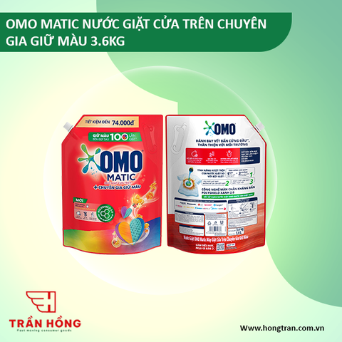 NƯỚC GIẶT OMO MATIC CỬA TRÊN CHUYÊN GIA GIỮ MÀU 3.6KG x 4 TÚI