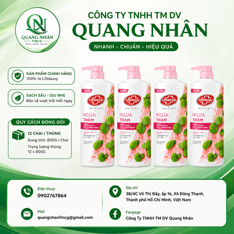 SỮA TẮM LIFEBUOY DẦU TRÀM TRÀ VÀ MUỐI HỒNG 800ML x 12 CHAI