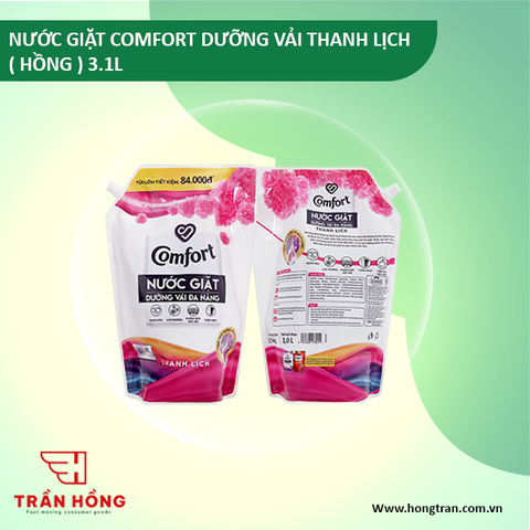 NƯỚC GIẶT COMFORT DƯỠNG VẢI THANH LỊCH ( HỒNG ) 3.1L x 4 TÚI