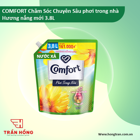 NƯỚC XẢ VẢI COMFORT PHƠI TRONG NHÀ HƯƠNG NẮNG MỚI 3.8L x 4 túi