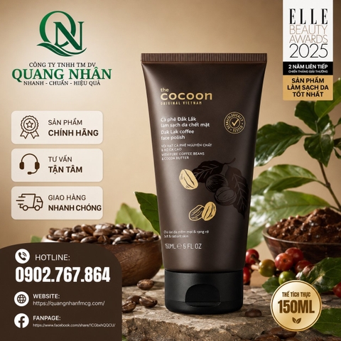 Cà phê Đắk Lắk làm sạch da chết mặt cocoon 150ml x 24 tuýp