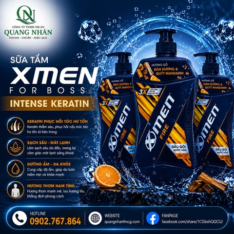 DẦU GỘI NƯỚC HOA XMEN FIRE 650ML x 12 CHAI