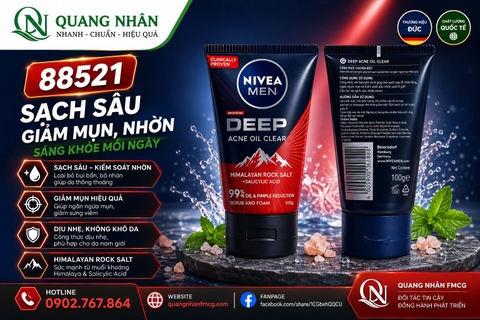 88521 SỬA RỮA MẶT NAM NIVEA DEEP HIMA CLEAR 100G