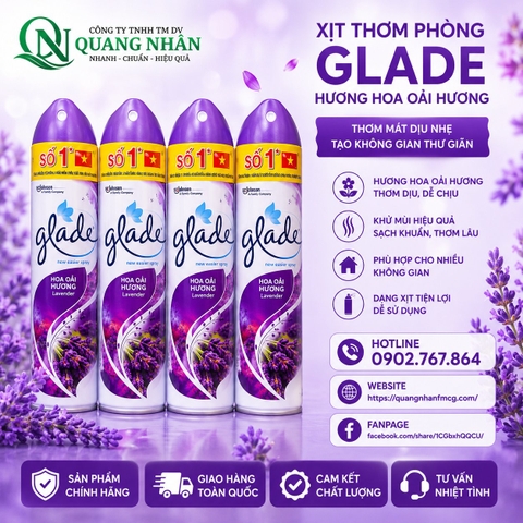 Bộ Đôi Xịt Thơm Phòng GLADE Hương Lavender 280mlx2/ 6 PACK