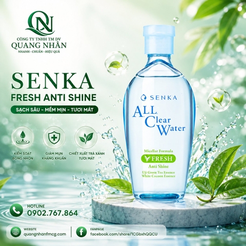 Nước Tẩy Trang Senka FRESH Anti Shine 230ml x 36 chai