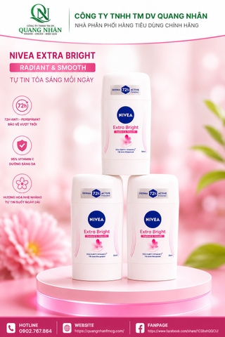 84160 SÁP NGĂN MÙI NỮ NIVEA TRẮNG MỊN MỜ VẾT THÂM 50ML x 15 chai