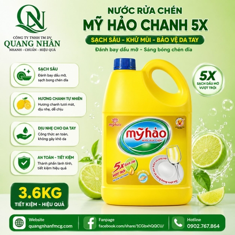 Nước Rửa Chén MY HAO Chanh 5X - 3.6Kg x 4 can