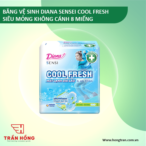 BĂNG VỆ SINH DIANA SENSEI COOL FRESH SIÊU MỎNG KHÔNG CÁNH 8 MIẾNG x 48 gói