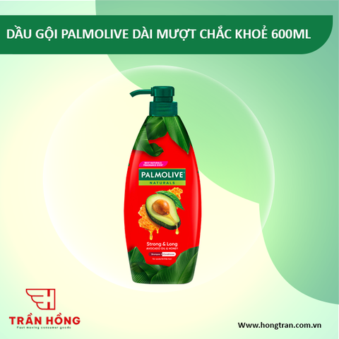 DẦU GỘI CHAI PALMOLIVE DÀI MƯỢT CHẮC KHOẺ 600ML x 6 CHAI  (ĐỎ)