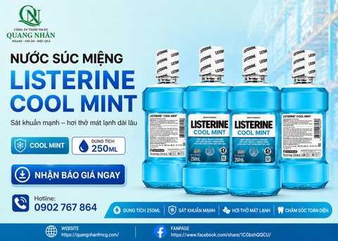 Nước Súc Miệng LISTERINE Coolmint Bạc Hà 250ml x 24 Chai