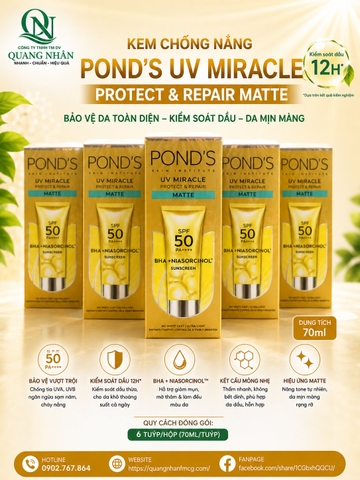 KEM CHỐNG NẮNG POND'S CHỐNG NẮNG & KIỀM DẦU 50G x 6 hộp