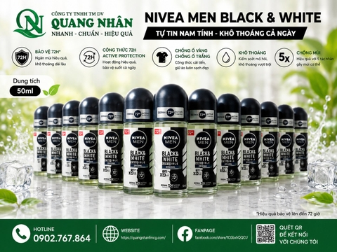 82245 LĂN NGĂN MÙI NIVEA NAM B&W 50ML X 24 CHAI