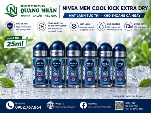 82978 Nivea Lăn ngăn mùi NAM Mát Lạnh (BLUE) 25ML  x 30 CHAI