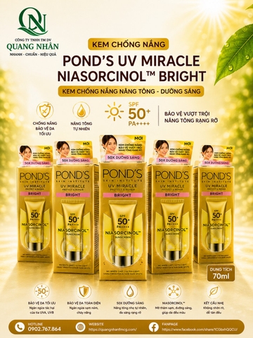 KEM CHỐNG NẮNG POND'S CHỐNG NẮNG & DƯỠNG SÁNG 50G x 6 hộp