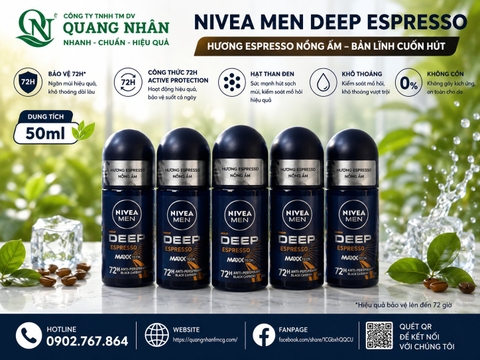 85366 LĂN NGĂN MÙI NAM NIVEA DEEP HUONG ESPRESSO 50ML